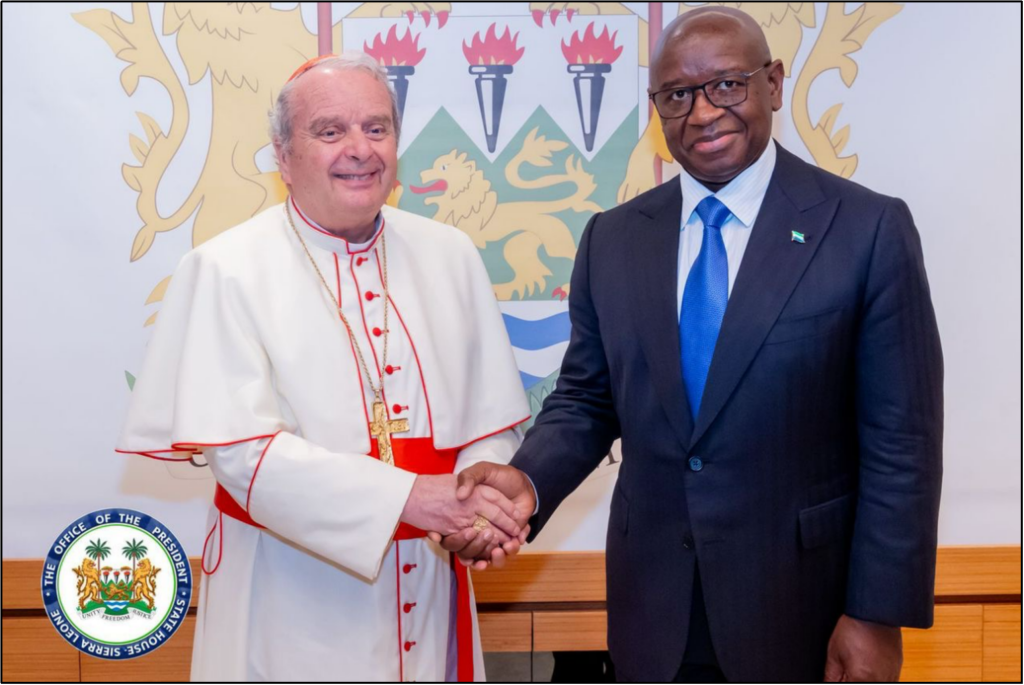 President Bio receives Cardinal Arrigo Miglio on his pastoral visit