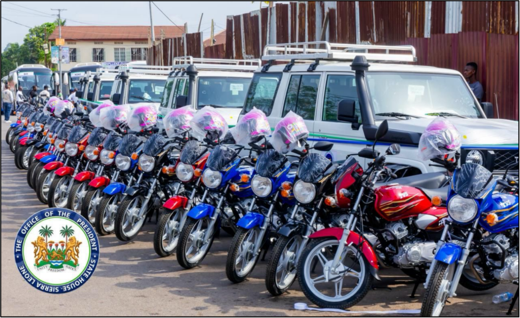 President Bio commissions fleet of vehicles and motorcycles to improve healthcare access